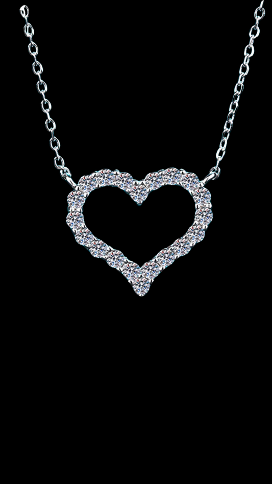 Moissanite Heart Pendant Necklace