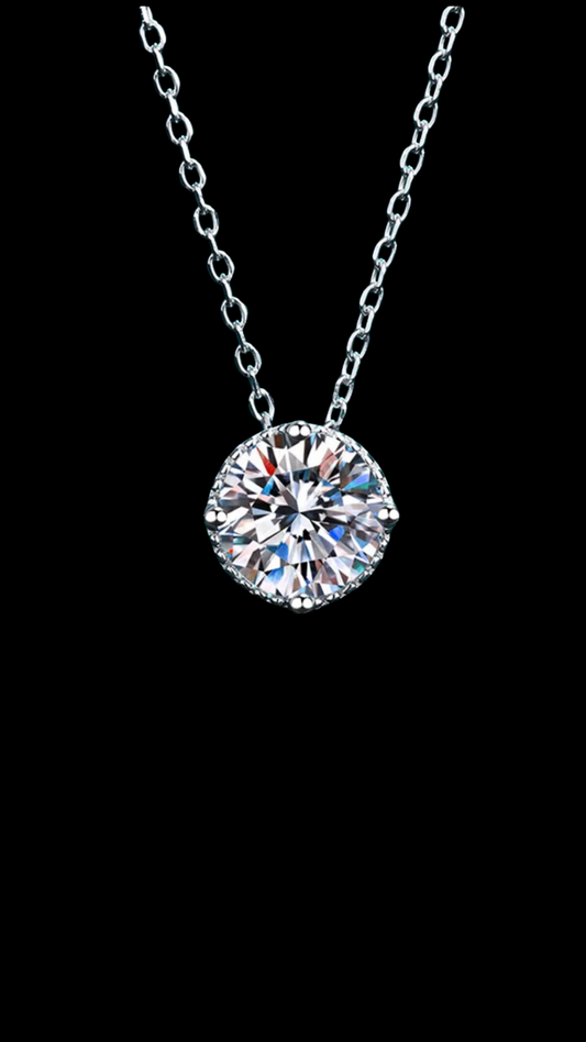 Round Cut Pendant Necklace