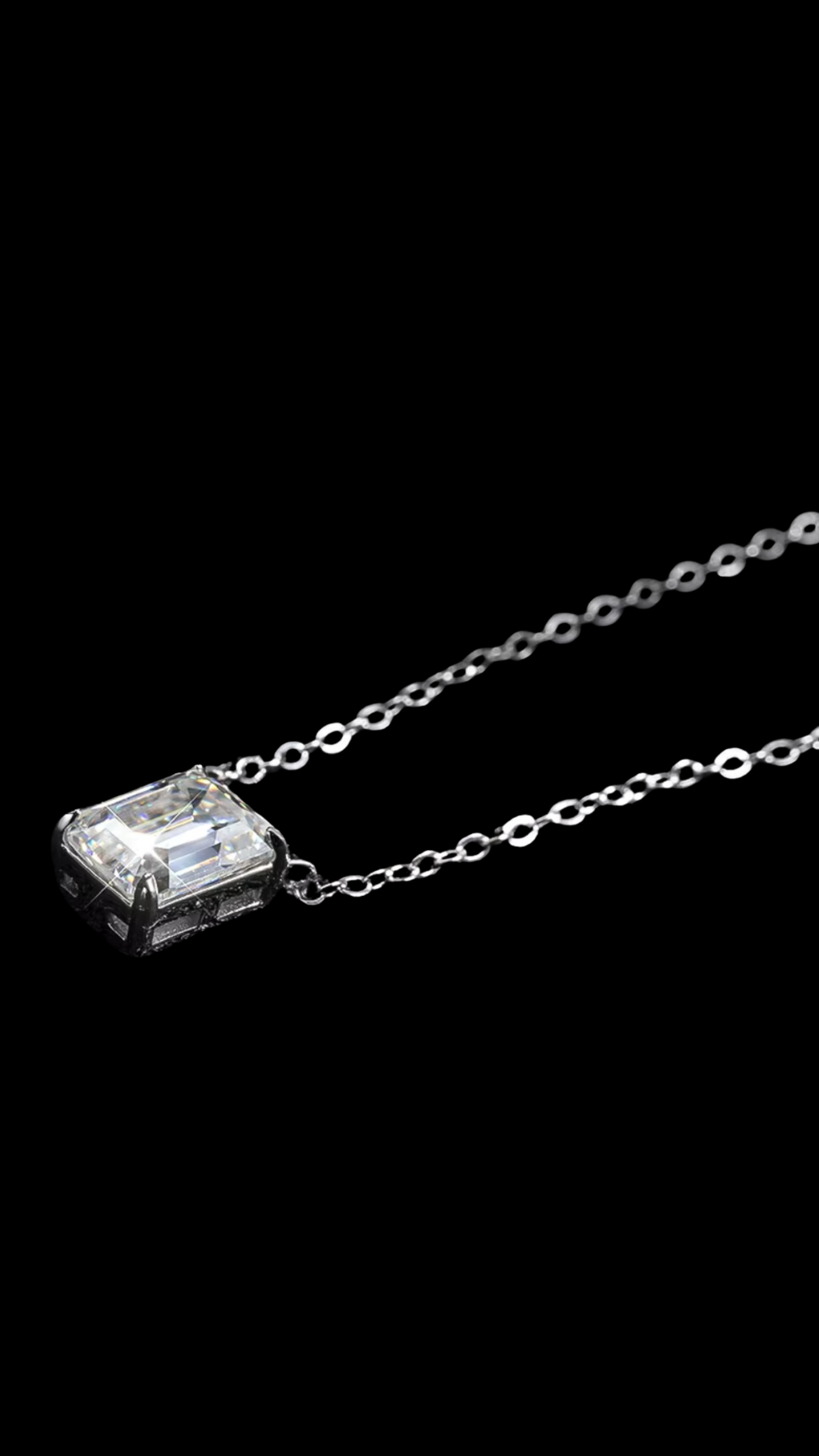 Emerald Cut  Necklace