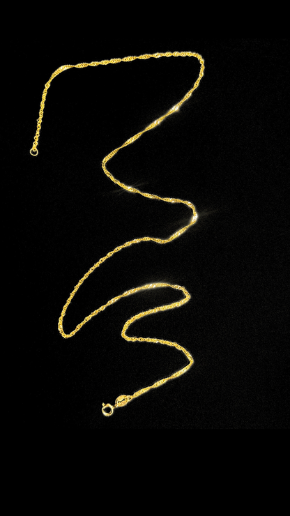 18K Gold Vermeil Singapore Rope Chain