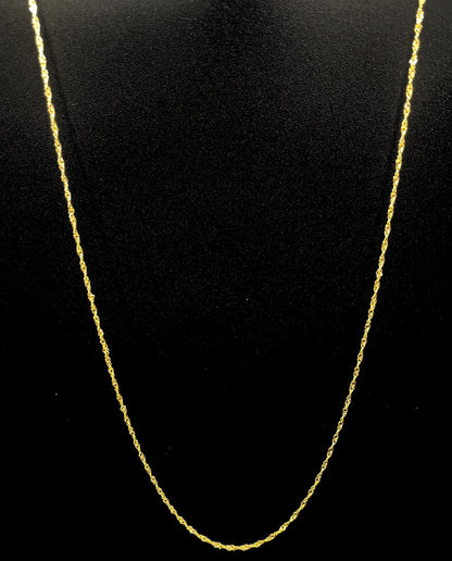 18K Gold Vermeil Singapore Rope Chain
